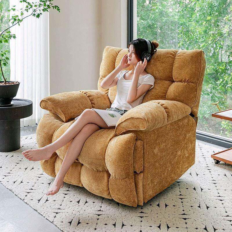 单沙发雪尼尔大云朵法旋式网红阳台转人摇摇椅大尺寸可节躺睡调懒