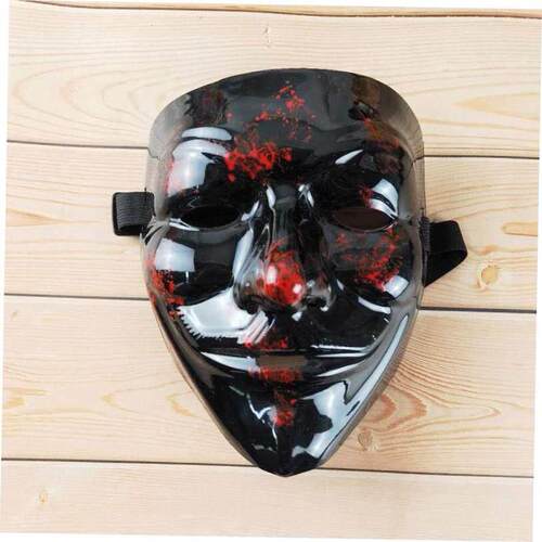 万圣 Halloween cool light black V-shaped PVC glow party mask