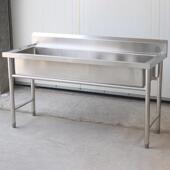 厂碗家供应不锈钢大单槽长洗池饭店洗菜手刷池学校学生条不锈钢大