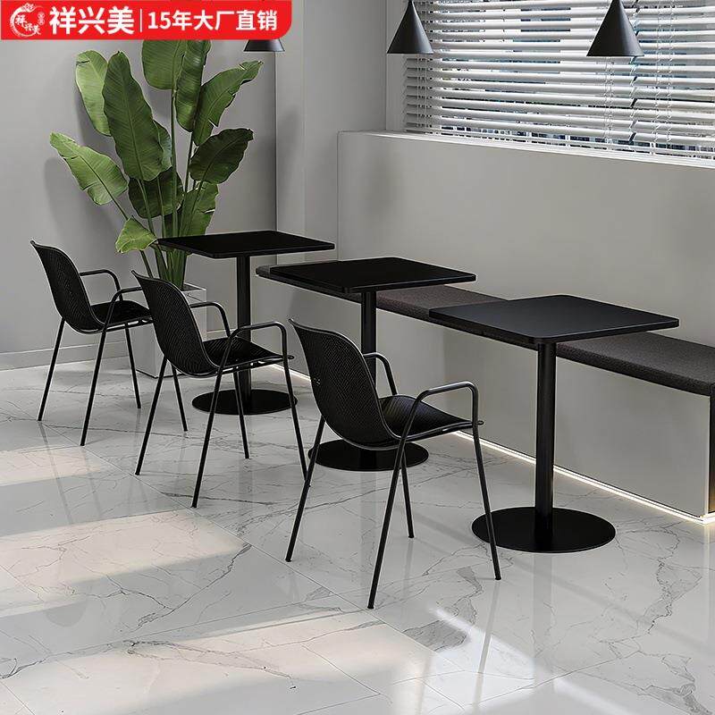 简易方桌咖啡厅糖水甜品网红奶茶店桌子商用餐厅桌休闲展会洽谈桌