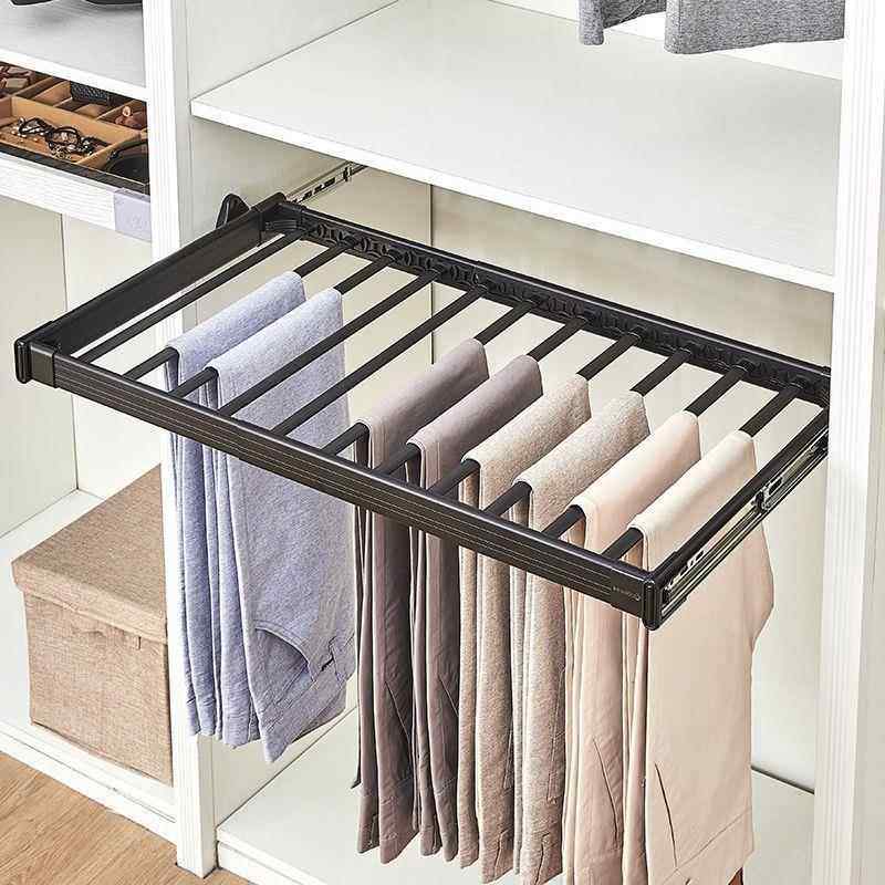 抽拉架装侧裤架柜内裤OOS推拉帽间西裤架挂裤衣架子裤架伸缩衣柜