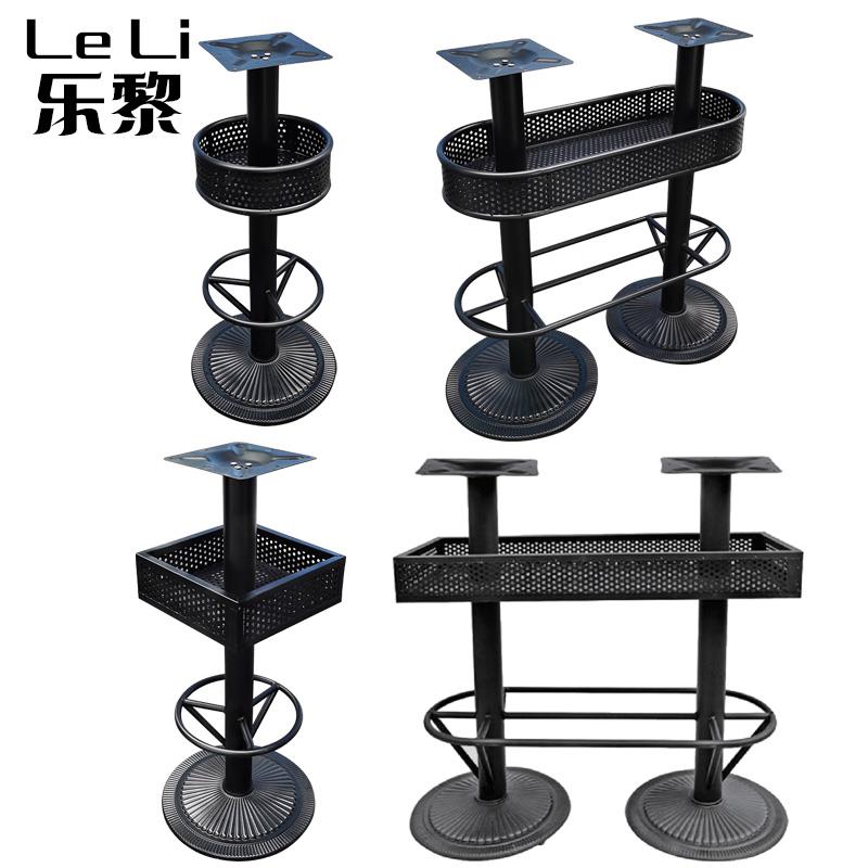 北欧铸铁菊花盘吧台桌脚西餐厅桌腿家俱长方圆桌脚五金金属脚支架