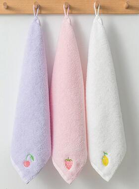 Q毛巾家纺AF76ST6SS类纯棉默儿童小毛巾软吸柔水洗Z脸方巾3条装认