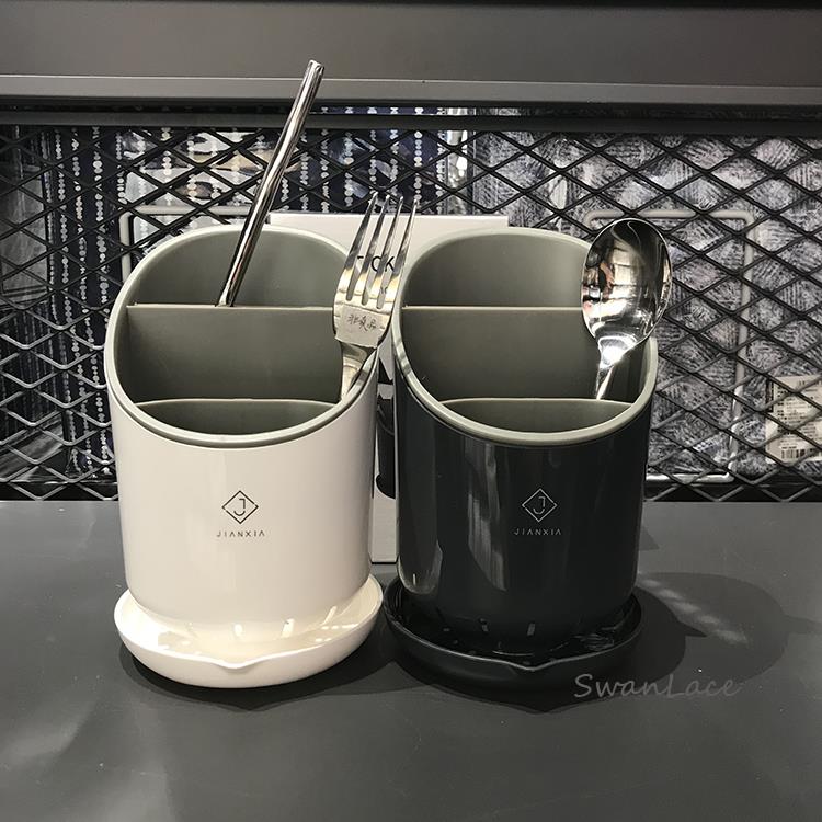 超级有质感！我家多功能收纳桶！可拆卸沥水餐具收纳篮勺子筷子筒