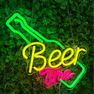 热销款 饰 led霓虹灯Bar酒杯标志发光灯牌亚克力氛围灯墙壁装