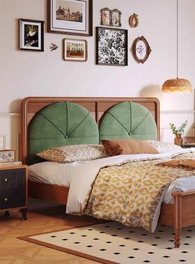 实木床极简卧1.5单人主床OYP复古床法式风1.8米双人室家具卧储物