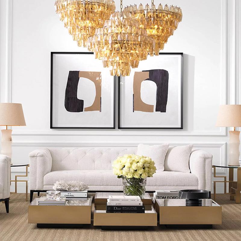 北欧实木客厅小户型三人布艺沙发港式轻奢简约单双三拉扣沙发组合