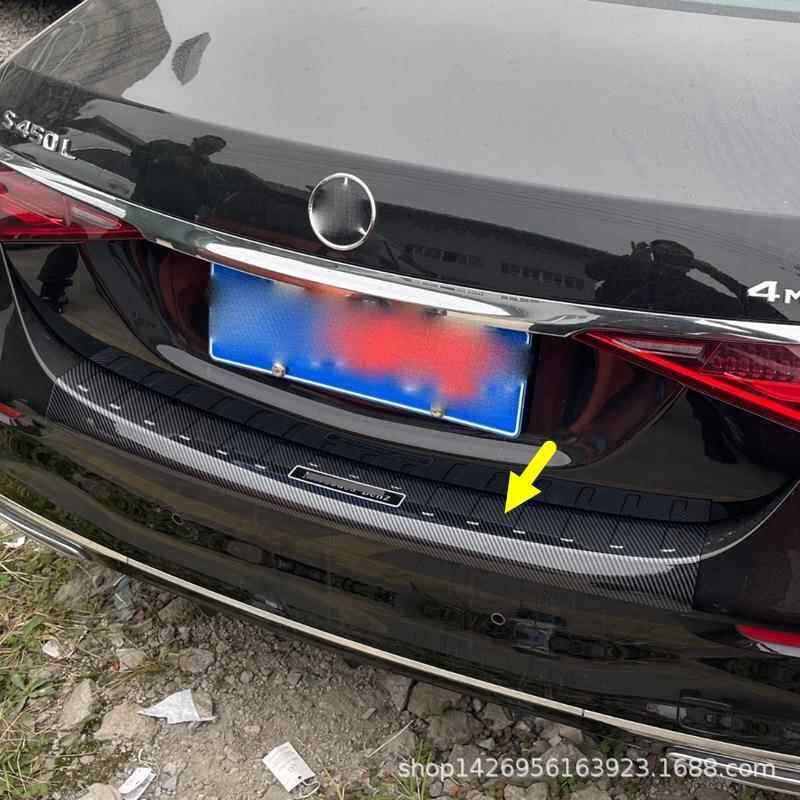 21奔驰S级后护板ABS碳纤改装门槛条 适用Benz S级尾门迎宾脚踏板K