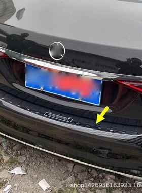 21奔驰S级后护板ABS碳纤改装门槛条适用BenzS级尾门迎宾脚踏板K