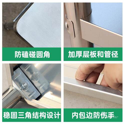 不锈工作桌台厨房操作台商用打荷台灶架钢可订切菜案板QVF饭台店