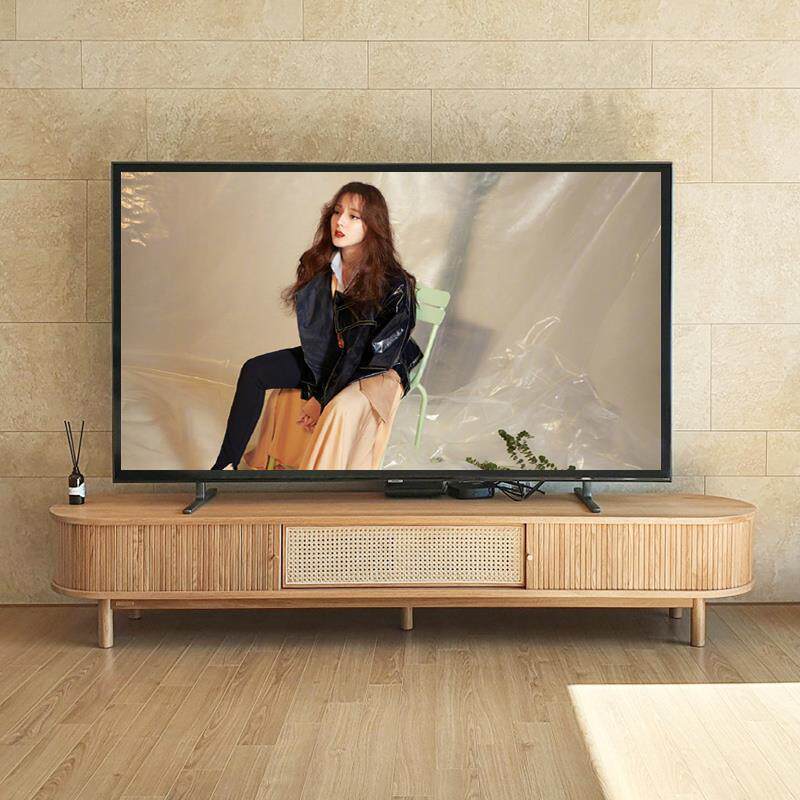 北欧实木电视柜储物柜现代简约客厅地柜小户型真藤编卷帘电视机柜