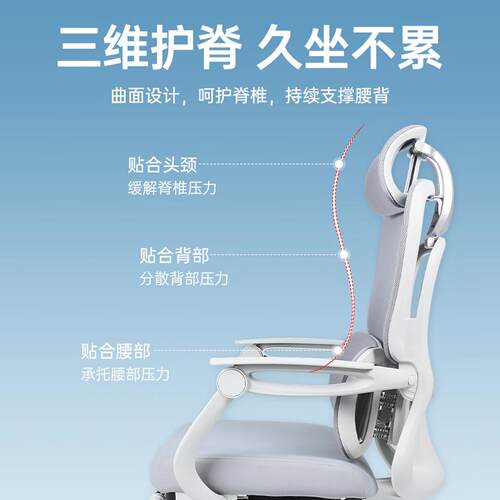 人用体工学S320椅子躺卧室久坐舒适电脑椅护腰家公办电竞椅可子