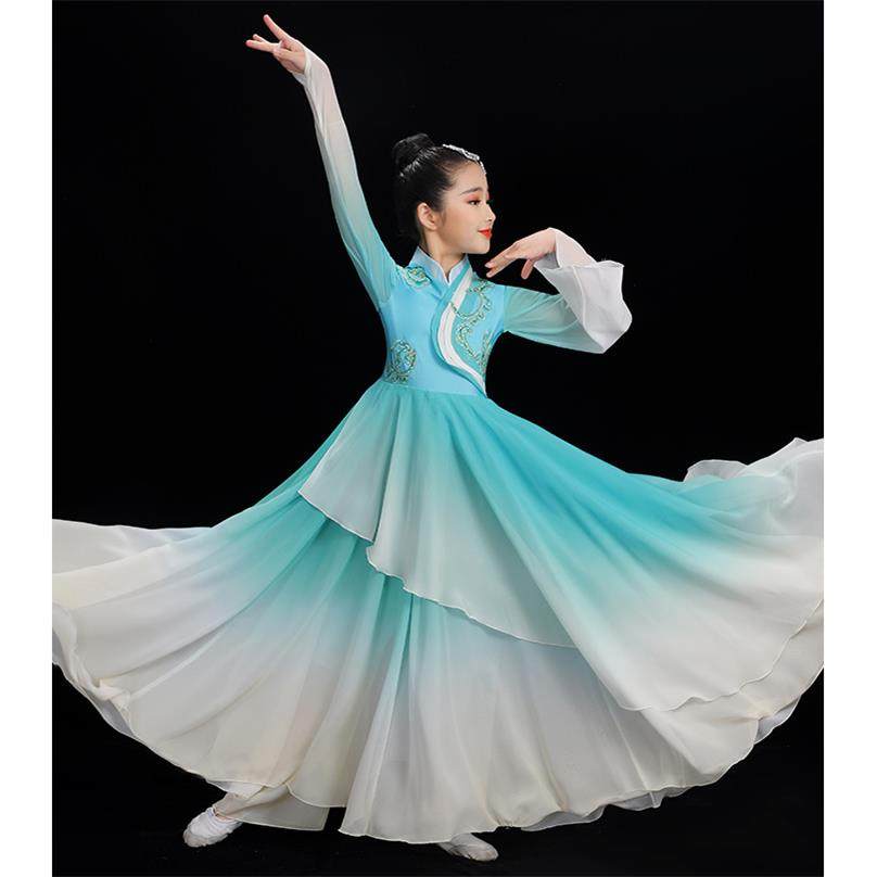 高档202新款儿童5季少中国风古典舞演出服飘逸长裙古筝儿伞夏舞团