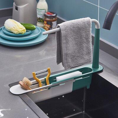 Sink Telescopic Shelf Kitchenware Multipurpose Pullout Organ