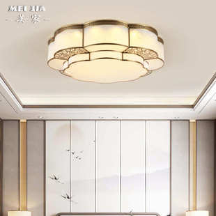 楼大气房间大厅房间楼梯吸顶灯 复式 中式 客厅卧室全铜吸顶灯新中式