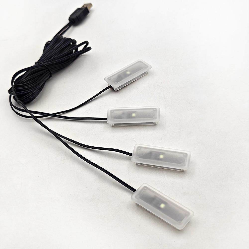 USB汽车氛围灯 LED单色脚窝灯 加长细线 低功耗 小体积粘贴安装