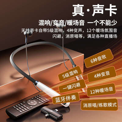 无线声卡耳机一体直播唱歌专用全民k歌麦克风变音器户外主播话筒