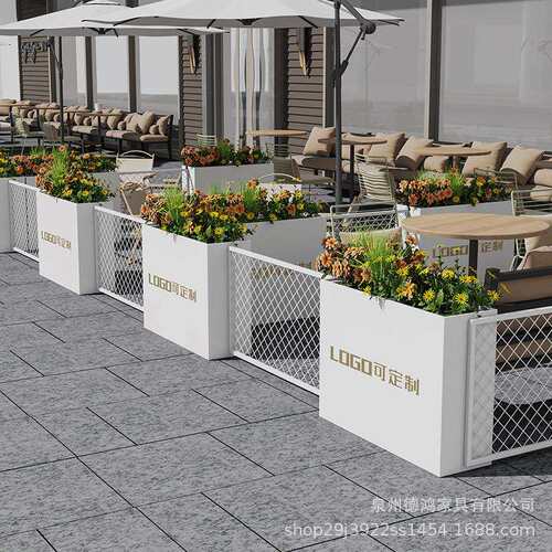 户外铁艺花箱组合外摆售楼部商业街花坛市政工程景观围栏隔断花槽