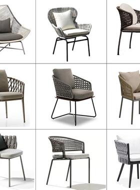 北欧户外105011阳编制椅沙发客厅室庭院休椅闲外露天名宿台拉绳椅