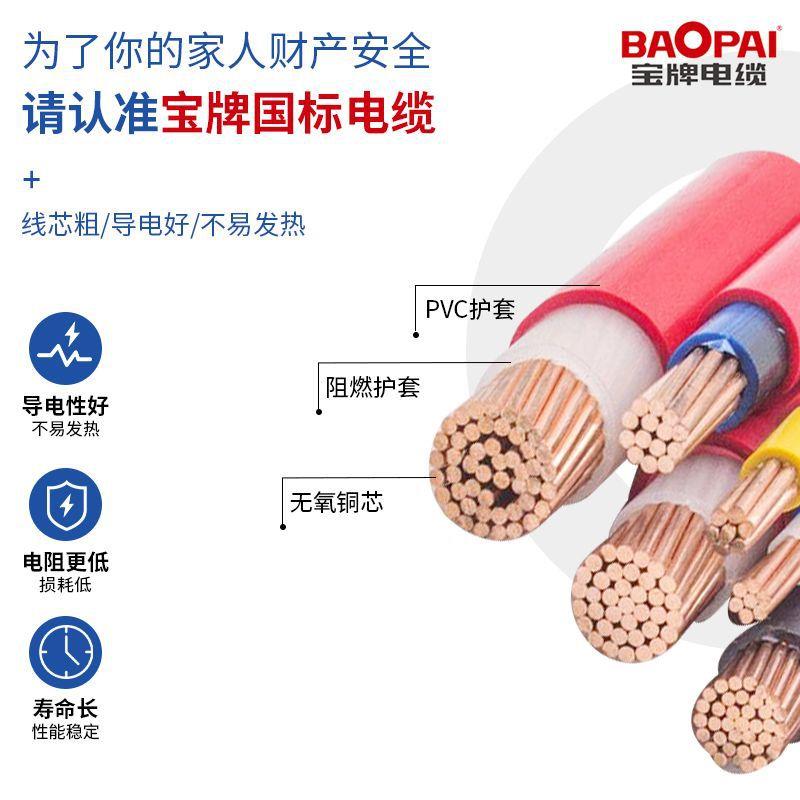 宝牌电缆zc-bvv铜芯电线10-50平方电线国标纯铜家装通用主线电线