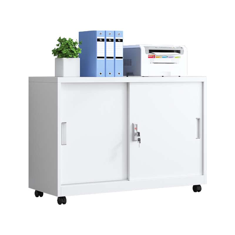 铁皮文件柜矮柜办公移动带锁抽屉柜资料储物收纳柜桌边活动小柜子