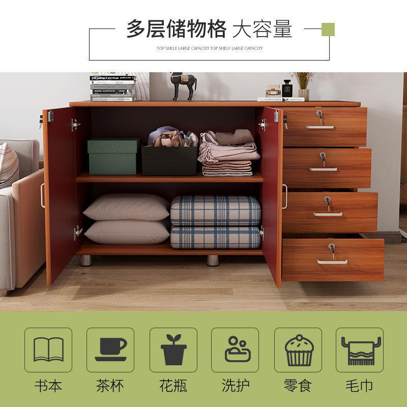 床头柜卧室经济型床办边屉柜LQG小型置物架公文件带柜锁三抽式收