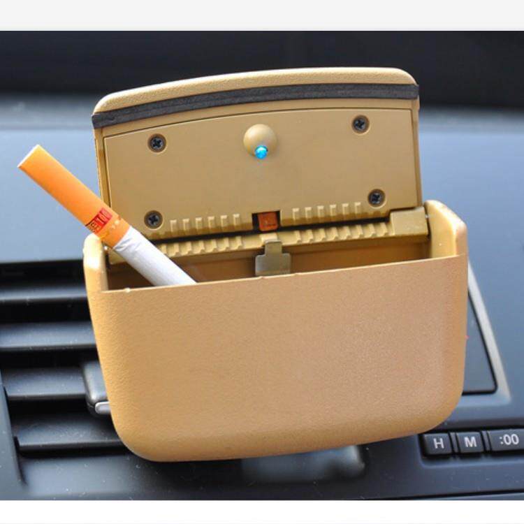 车载出风口置物架 创意LED夜光烟灰缸 汽车侧门挂式垃圾桶杂物箱