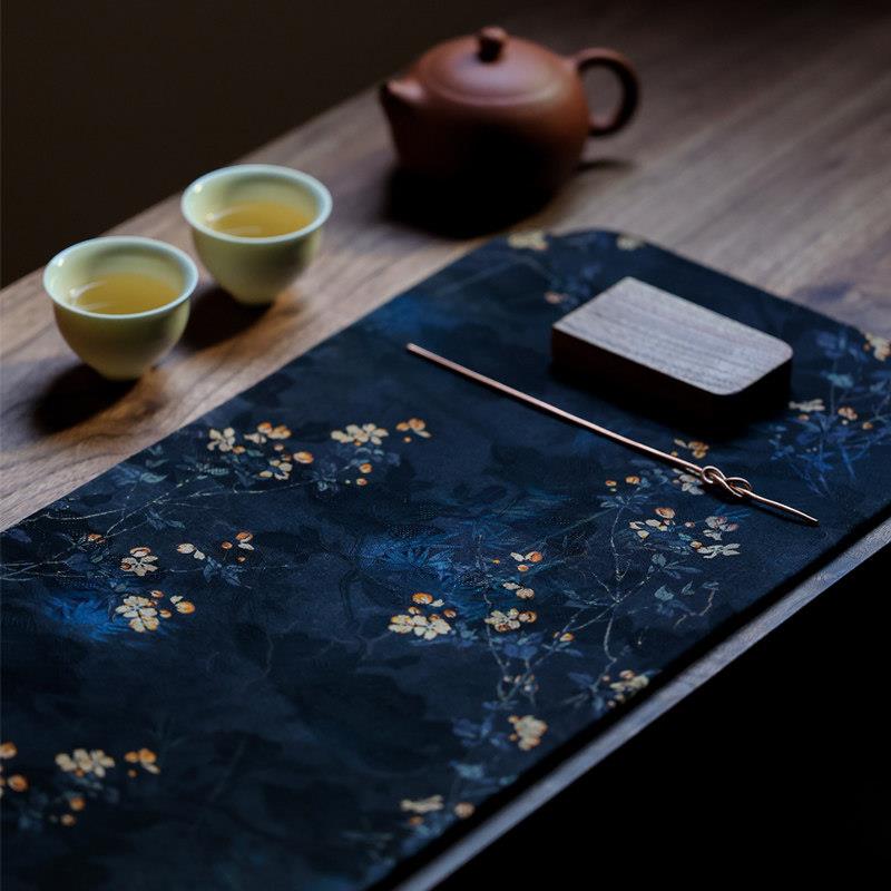雅吉手提袋中国织物香云纱茶垫中国风格茶巾咖啡桌桌布茶盘保温垫