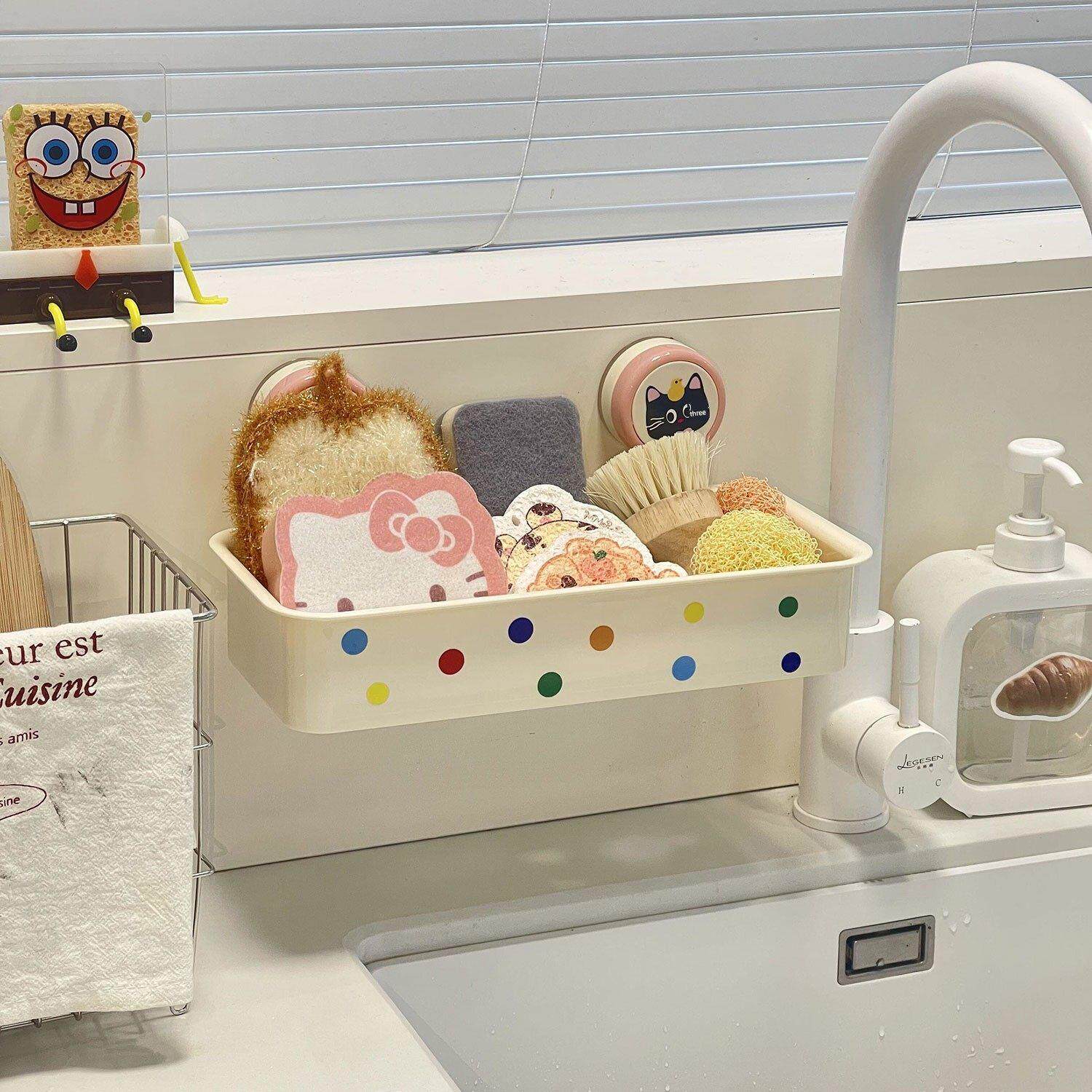 厨房水槽沥水篮挂袋抹布沥水架水池水龙头置物架洗碗海绵擦收纳篮