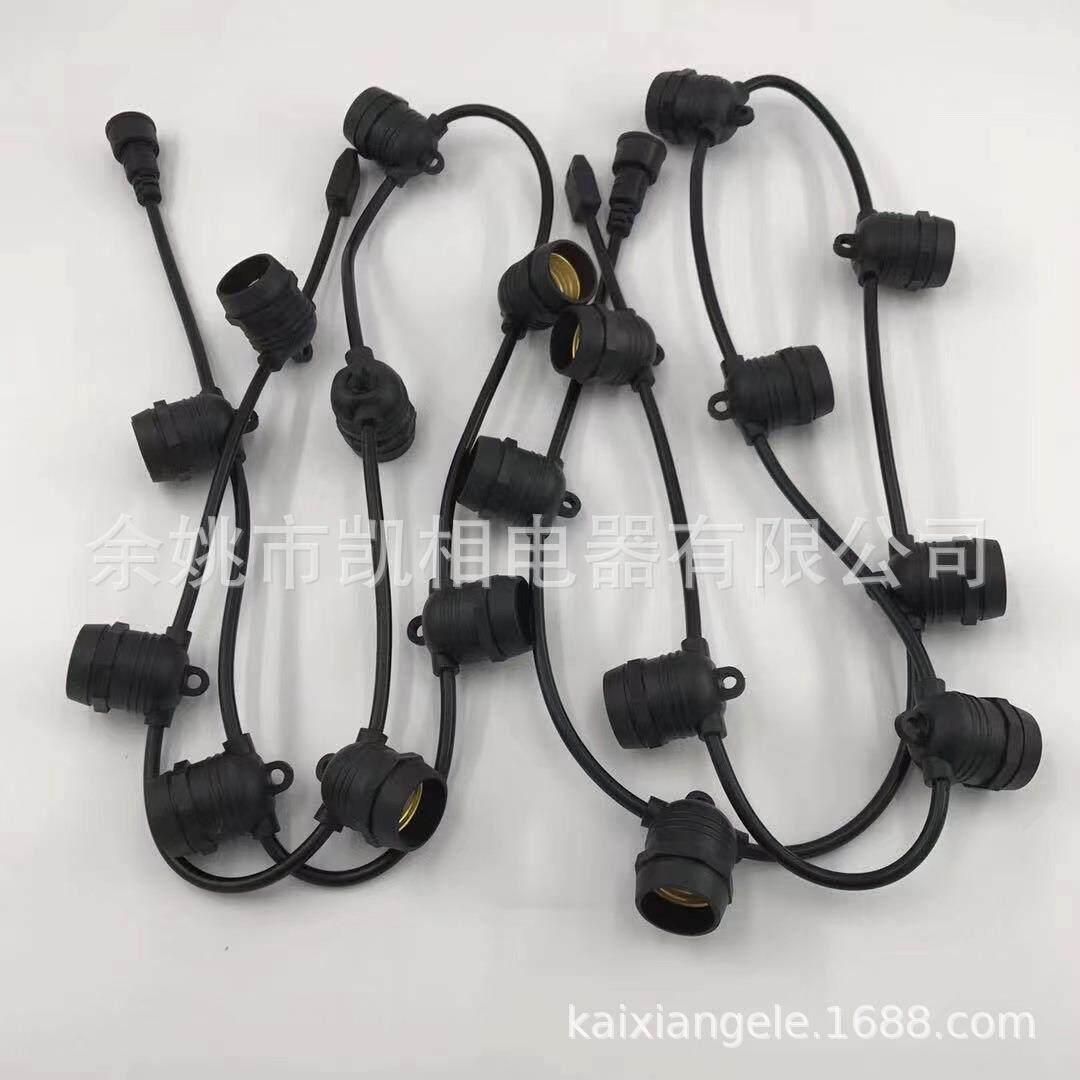 E12/E14/E17/B22太阳能灯串灯头线彩灯跑马灯装饰电源线