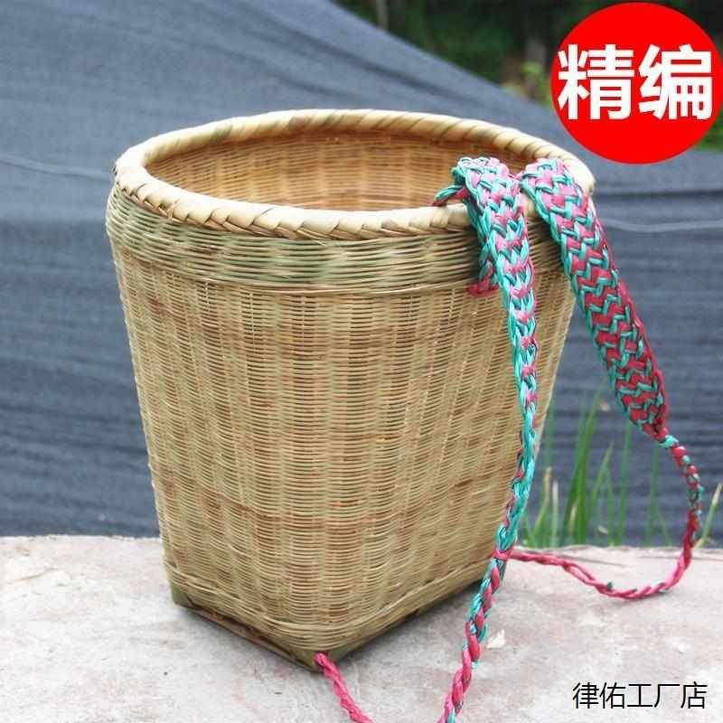 背篓竹编农用竹子手工编织背篼竹制品采摘竹筐家用摘茶叶水果框