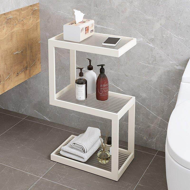 化妆室置物架浴室厕所淋浴房沐浴露纸巾收纳小架子多层置物架落地