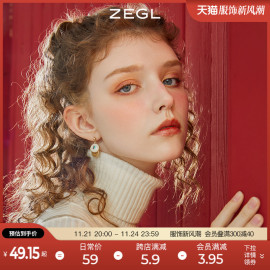 ZEGL复古美拉德风珐琅滴釉耳环女2023年小众设计感925银针耳饰品