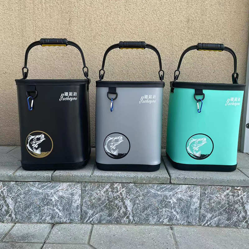 提手eva桶加厚桶便携新款可折叠打水钓鱼桶带活鱼打水钓鱼加高