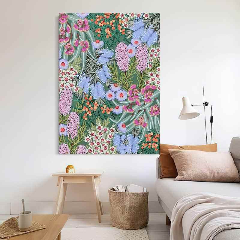网红繁主义多家居绘油画玄巴胺无框花装饰画卧室客厅手挂画关丙烯图片