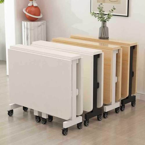 A6L纯实木折叠餐桌家用小户型多功能可移动伸缩长方形吃饭小