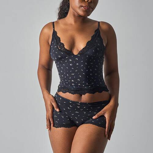 Valentine's Day floral hollow top set