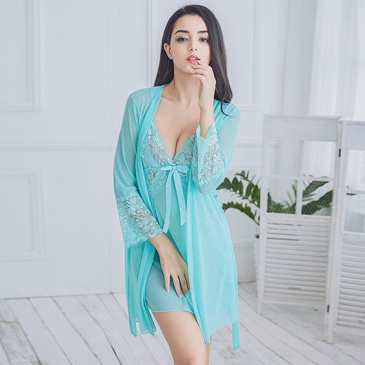 透明吊带制服蕾丝内衣睡衣女士情趣内衣大码三件套装性感睡衣定制