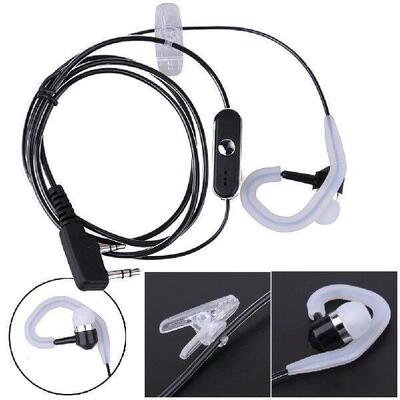 2 Pin Radio Earphone PTT MIC K Plug Radio Earpiece Headset