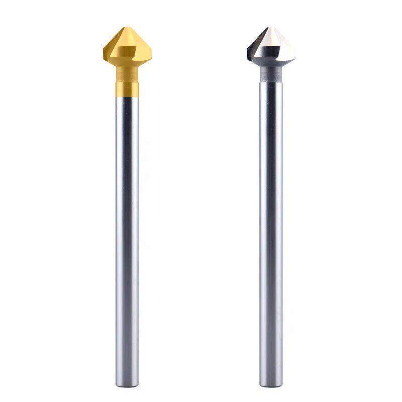单刃三刃加长镀钛90度倒角刀100Mm150Mm倒角钻倒毛刺6 8 10 16 20