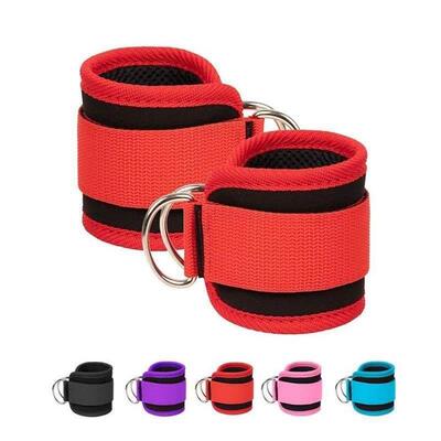 Fitness Ankle Straps Adjustable D-Ring Support Cuffs Gym Leg