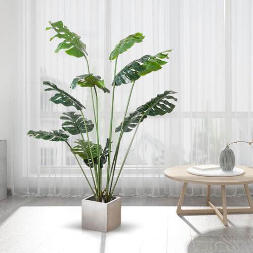 北欧风仿真绿植龟背竹假树客厅植物盆栽高端轻奢室内装饰景观摆件