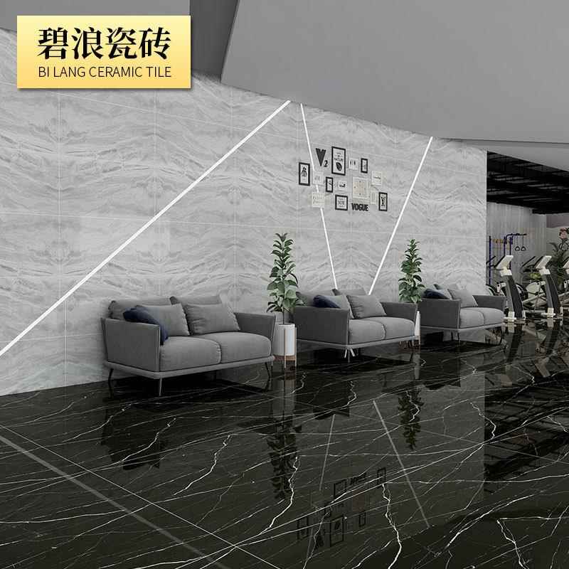黑色通体大石深色瓷4砖工程大规格60x0120通体大理0理地板砖地脚