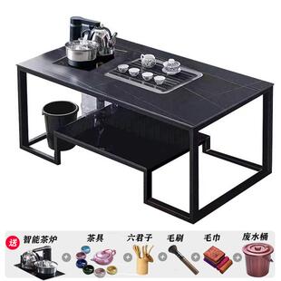 正品火烧茶商几茶岩板功夫茶台办公用几现代简约家用茶石台烧水壶