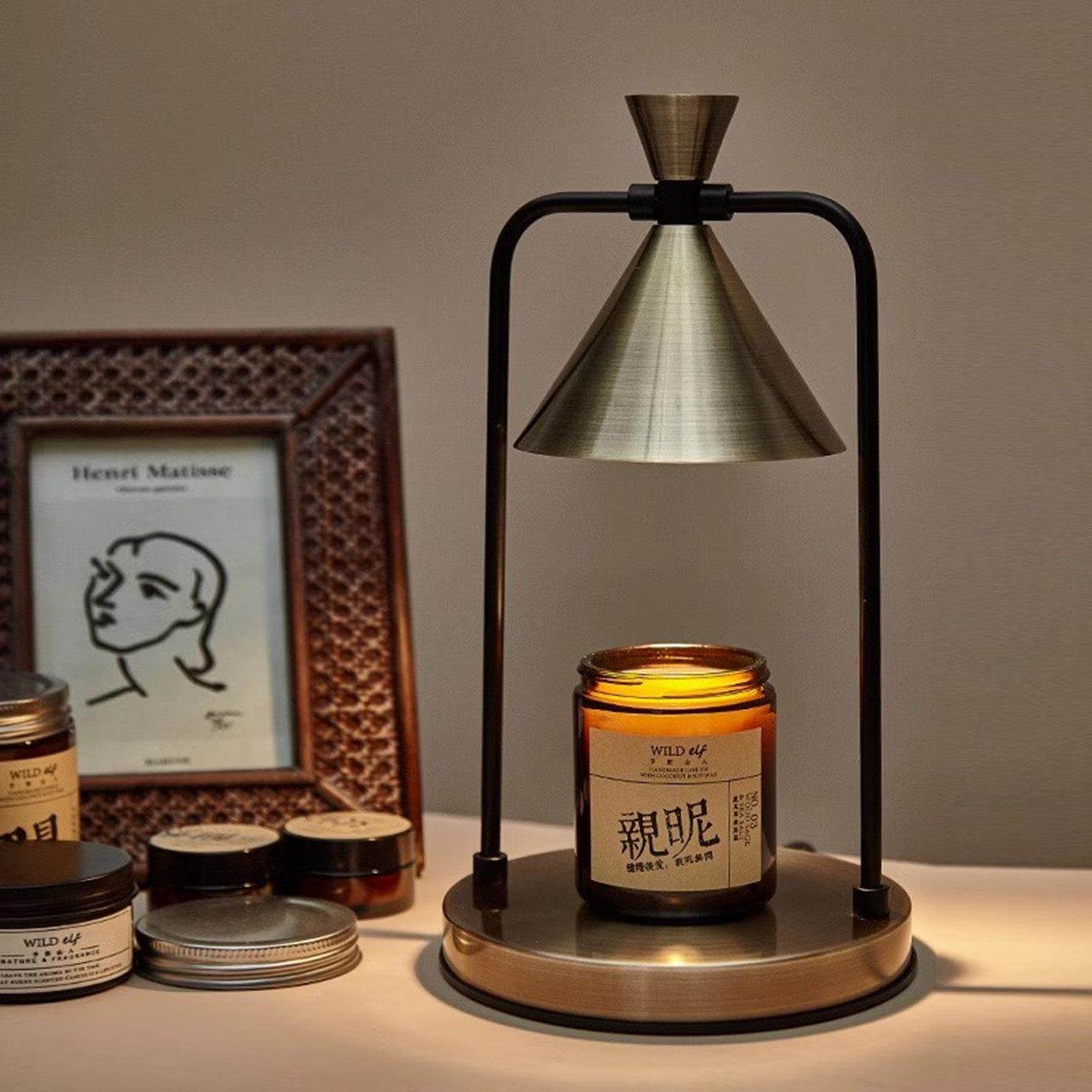 漏斗覆古蜡烛台灯卧室融蜡灯融烛灯浪漫气氛灯精油香薰灯生日礼物