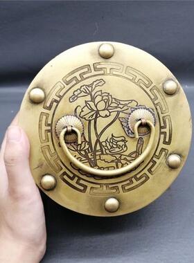 古玩铜器复古提手首饰铜盒子造型妥当图案生动唯美家庭实用品收藏