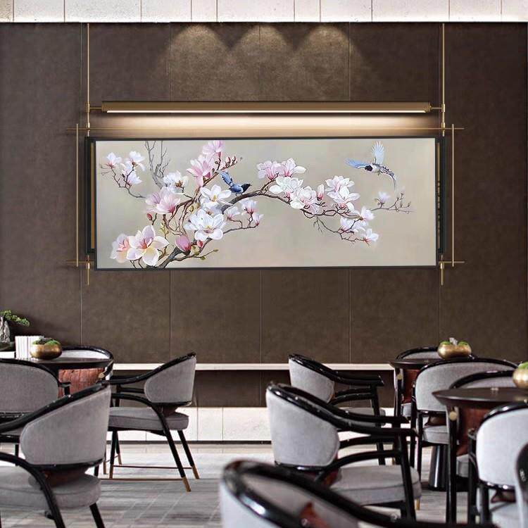 千里江山中式美学山水国画客厅办公室书房客厅走廊铁艺挂画装饰画