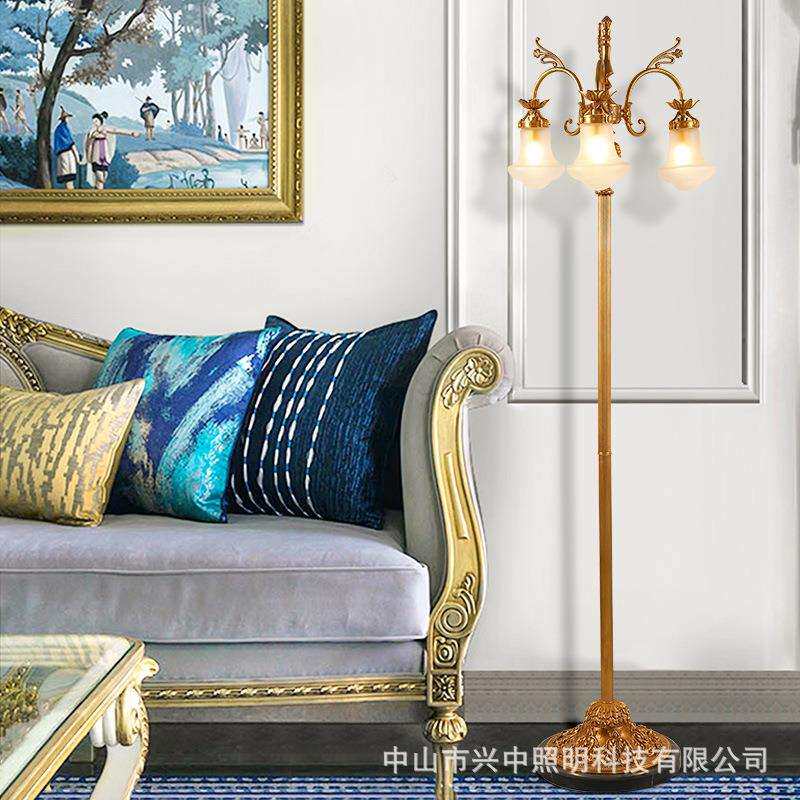欧式全铜水晶台灯法式田园复古大气客厅书房落地灯奢华卧室床头