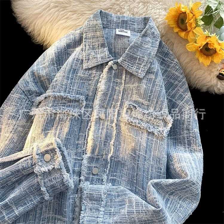 新款直销春夏横直竹牛仔提花布料 特色条子面料服装外套布料帽子