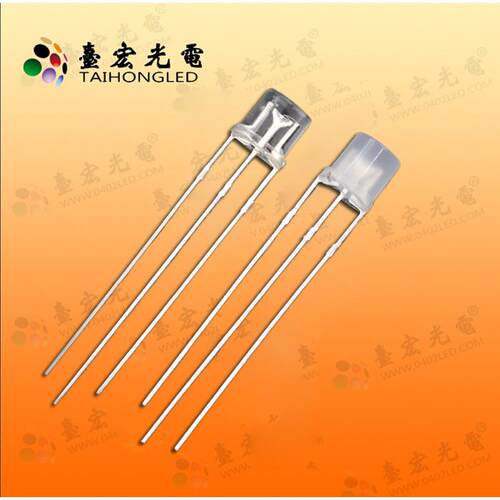 5MM平头双色LED透明雾状直插灯珠共阴共阳高亮红绿红蓝红翠绿双色